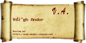 Végh Andor névjegykártya