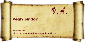 Végh Andor névjegykártya